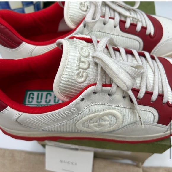 Men’s Gucci Red and White Sneakers - Picture 10 of 11